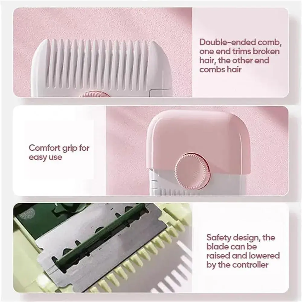2-In-1 Hair Cutting Comb for Kids & Adults – Safe DIY Hair Trimming Comb