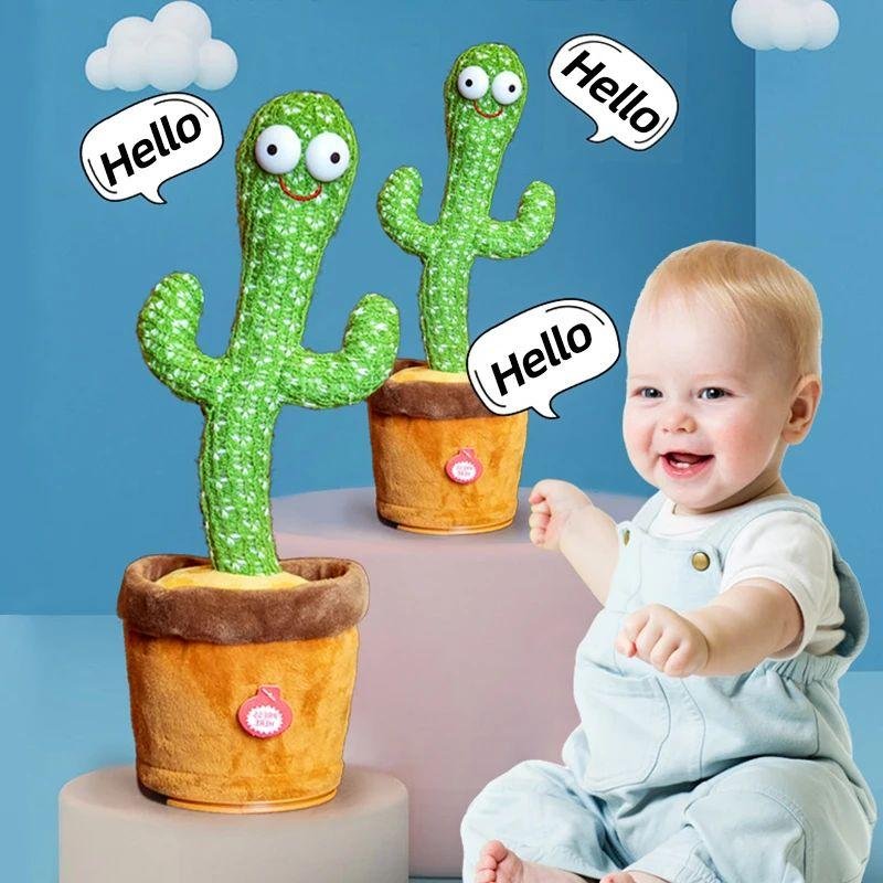 Dancing Cactus Toy Repeat Talking USB Rechargeable – Singing & Recording Kids Educational Toy