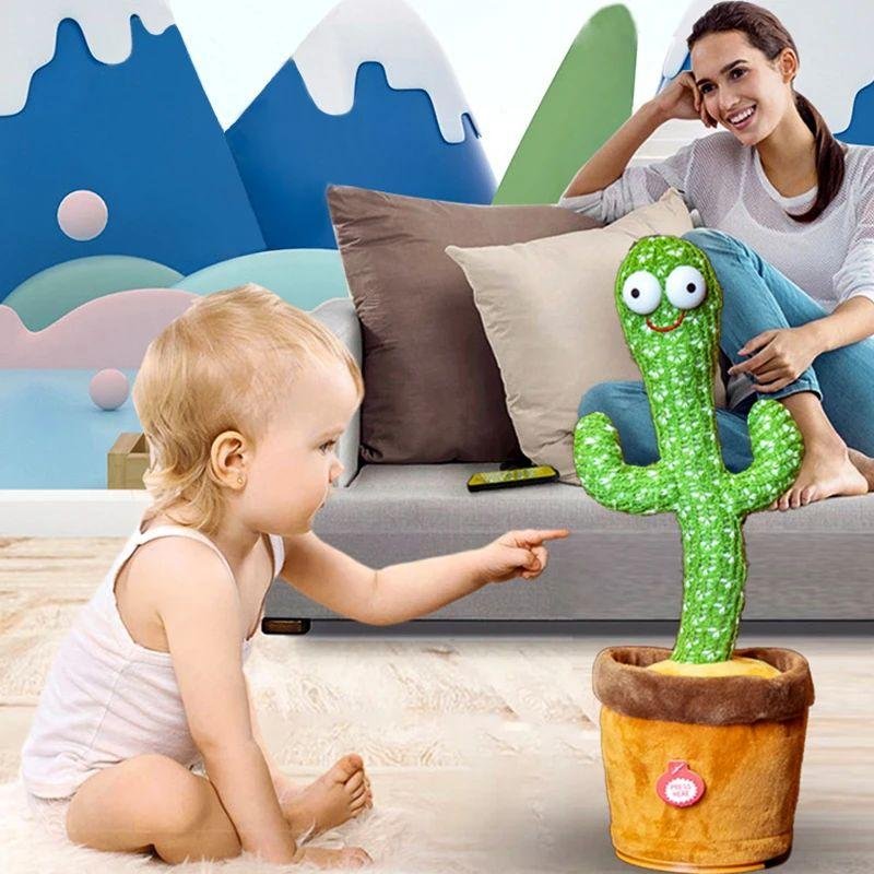 Dancing Cactus Toy Repeat Talking USB Rechargeable – Singing & Recording Kids Educational Toy