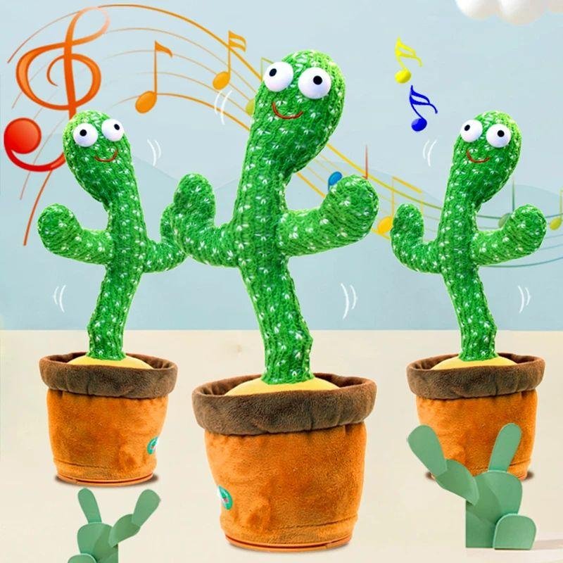 Dancing Cactus Toy Repeat Talking USB Rechargeable – Singing & Recording Kids Educational Toy