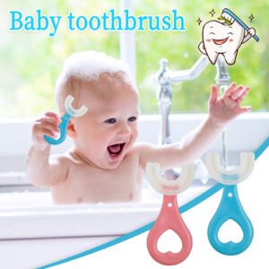 Kids U-Shaped Toothbrush – 360° Soft Silicone Teeth Cleaner for Children