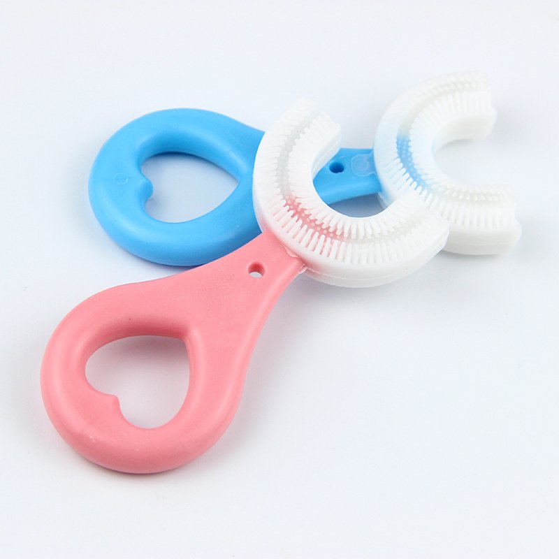 Kids U-Shaped Toothbrush – 360° Soft Silicone Teeth Cleaner for Children